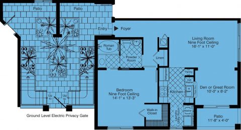 1 Bed / 1 Bath / 865 sq ft / Rent: Call for Details